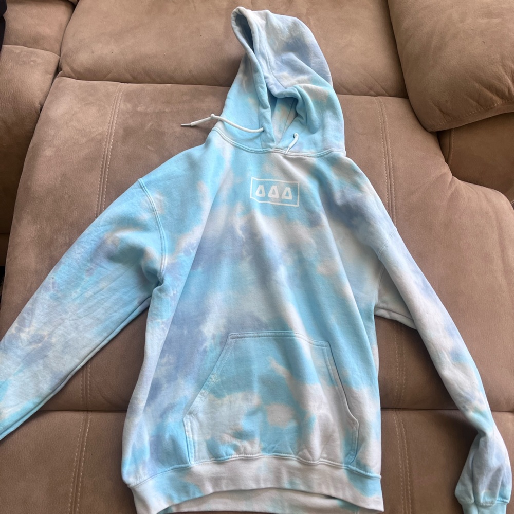 Tri Delta Blue tye dye hoodie